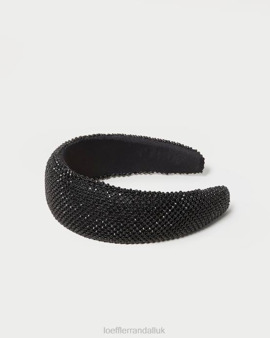 Accessories X82V147 Black Diamante Women Loeffler Randall Bellamy Puffy Headband