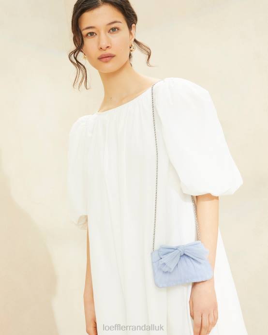 Bags X82V339 Blue Women Loeffler Randall Rochelle Mini Bow Clutch