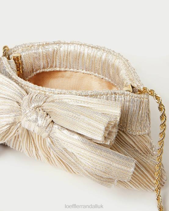 Bags X82V342 Platinum Women Loeffler Randall Rochelle Mini Bow Clutch