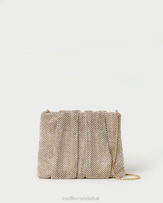 Bags X82V344 Gold Women Loeffler Randall Ember Diamante Gathered Clutch