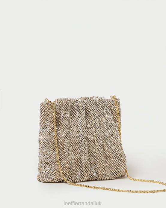 Bags X82V344 Gold Women Loeffler Randall Ember Diamante Gathered Clutch