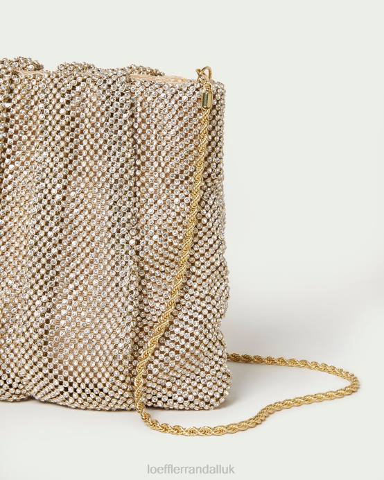 Bags X82V344 Gold Women Loeffler Randall Ember Diamante Gathered Clutch