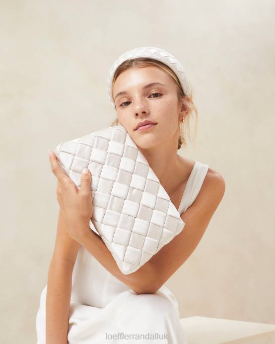 Bags X82V351 Cream Women Loeffler Randall Aviva Woven Puff Clutch