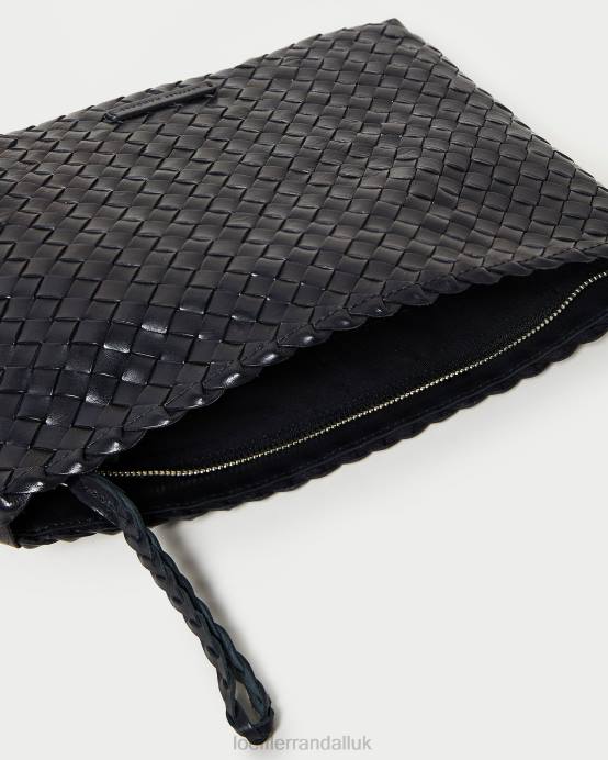 Bags X82V352 Black Women Loeffler Randall Marissa Flat Woven Clutch