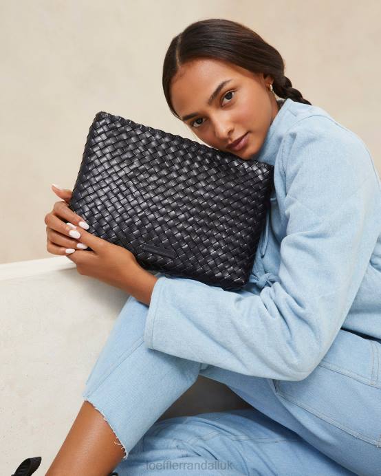 Bags X82V352 Black Women Loeffler Randall Marissa Flat Woven Clutch