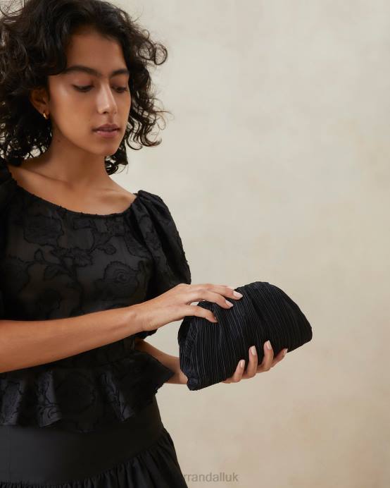 Bags X82V354 Black Women Loeffler Randall Bailey Pleated Dome Clutch