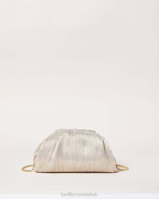 Bags X82V357 Platinum Women Loeffler Randall Bailey Pleated Dome Clutch
