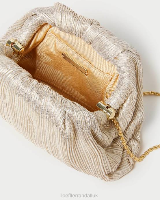 Bags X82V357 Platinum Women Loeffler Randall Bailey Pleated Dome Clutch