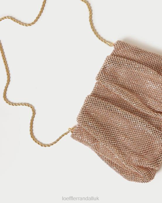 Bags X82V359 Light Peach Women Loeffler Randall Ember Diamante Gathered Clutch