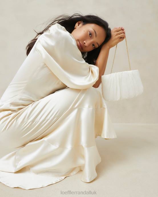 Bags X82V362 Pearl Women Loeffler Randall Brit Flat Pleated Clutch