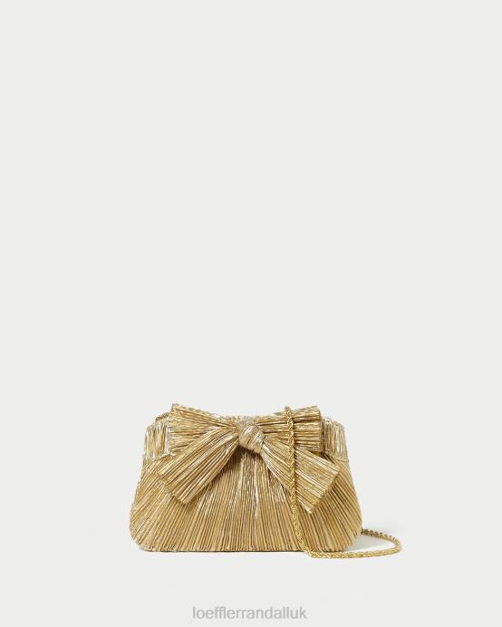 Bags X82V365 Gold Women Loeffler Randall Rochelle Mini Bow Clutch