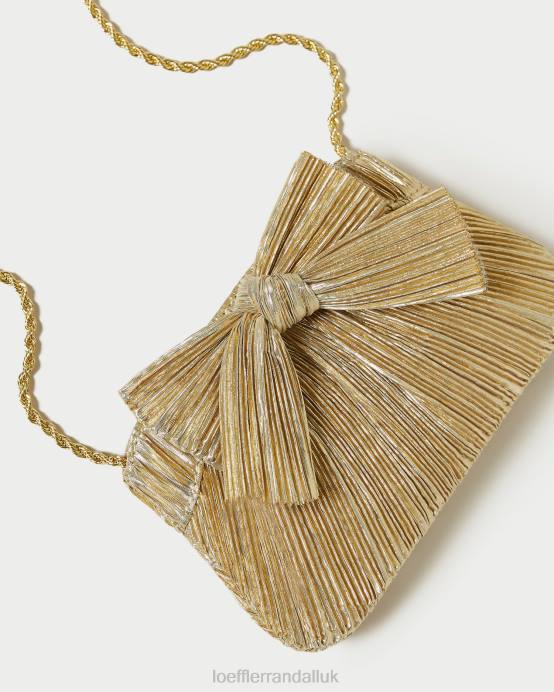 Bags X82V365 Gold Women Loeffler Randall Rochelle Mini Bow Clutch