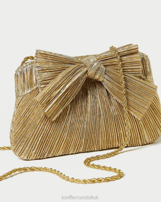 Bags X82V365 Gold Women Loeffler Randall Rochelle Mini Bow Clutch