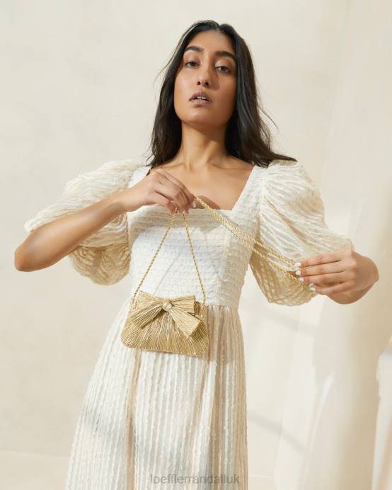 Bags X82V365 Gold Women Loeffler Randall Rochelle Mini Bow Clutch