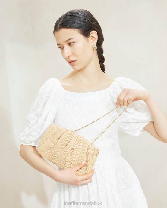 Bags X82V368 Natural Women Loeffler Randall Brit Flat Pleated Clutch