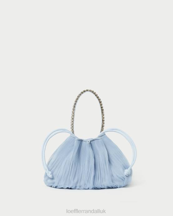 Bags X82V370 Blue Women Loeffler Randall Layne Rhinestone Pleated Pouch