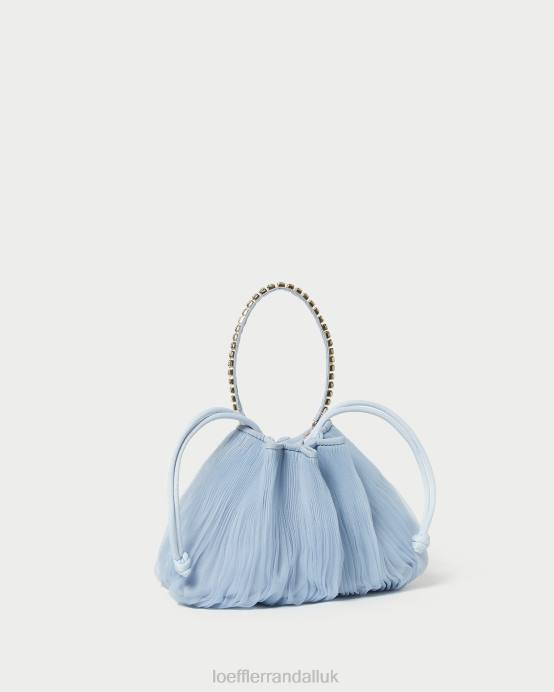 Bags X82V370 Blue Women Loeffler Randall Layne Rhinestone Pleated Pouch