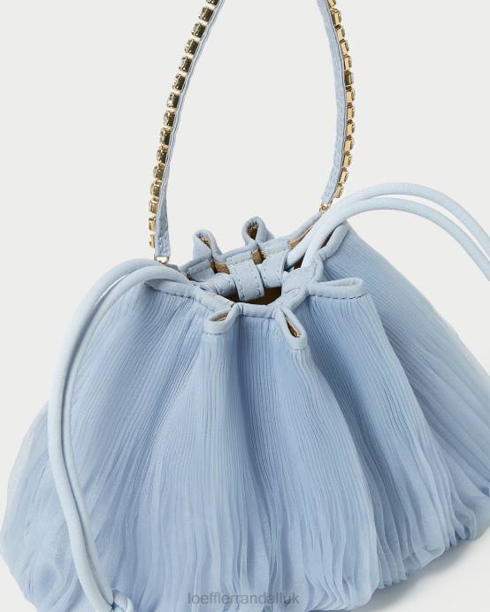 Bags X82V370 Blue Women Loeffler Randall Layne Rhinestone Pleated Pouch