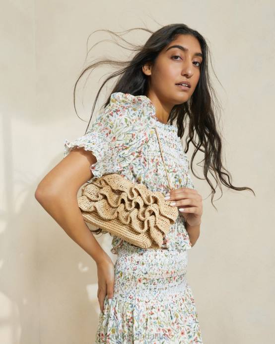 Bags X82V375 Natural Women Loeffler Randall Odette Ruffle Clutch