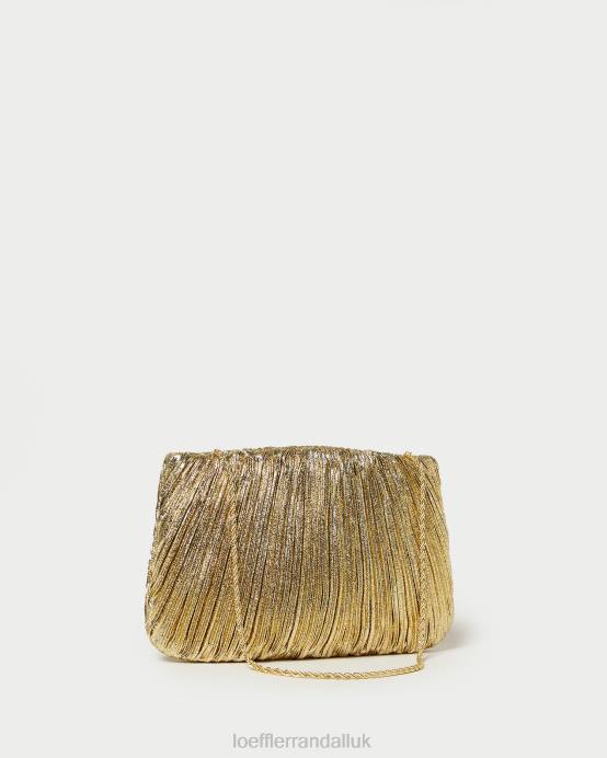Bags X82V376 Oro Women Loeffler Randall Brit Flat Pleated Clutch