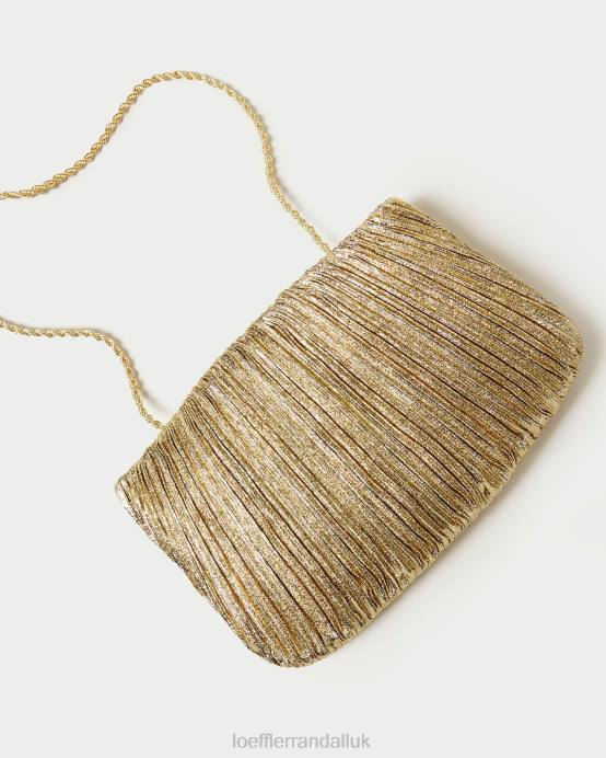 Bags X82V376 Oro Women Loeffler Randall Brit Flat Pleated Clutch
