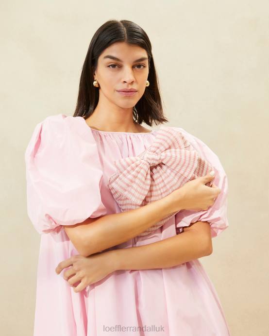 Bags X82V380 Soft Pink Gingham Women Loeffler Randall Rayne Bow Clutch