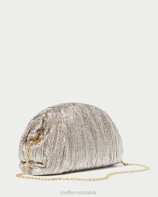 Bags X82V386 Champagne Women Loeffler Randall Bailey Pleated Dome Clutch