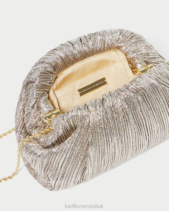 Bags X82V386 Champagne Women Loeffler Randall Bailey Pleated Dome Clutch