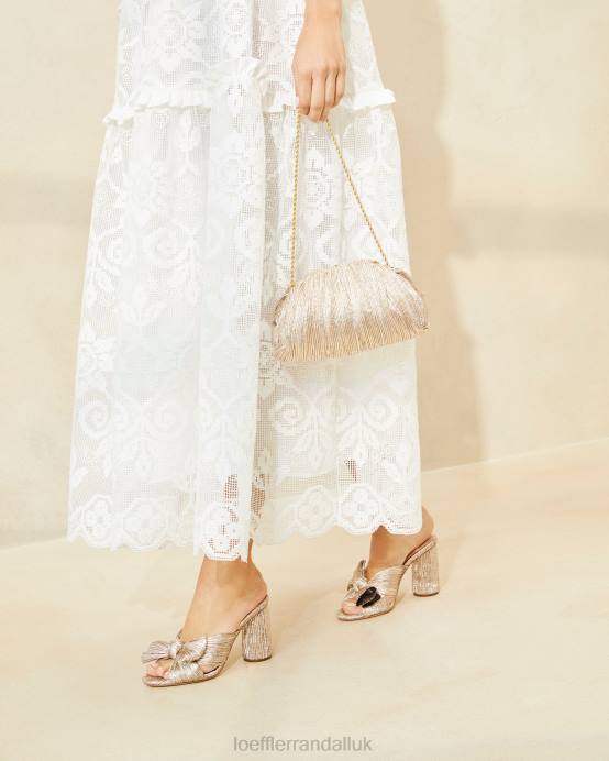 Bags X82V386 Champagne Women Loeffler Randall Bailey Pleated Dome Clutch