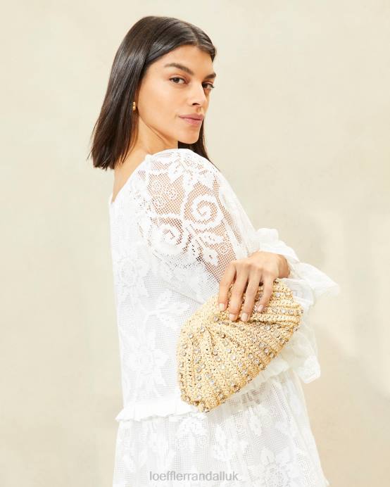 Bags X82V389 Natural/Clear Women Loeffler Randall Bailey Dome Clutch
