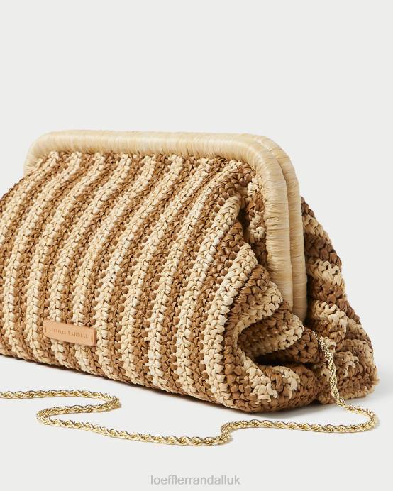 Bags X82V392 Natural/Brown Women Loeffler Randall Trudie Frame Clutch