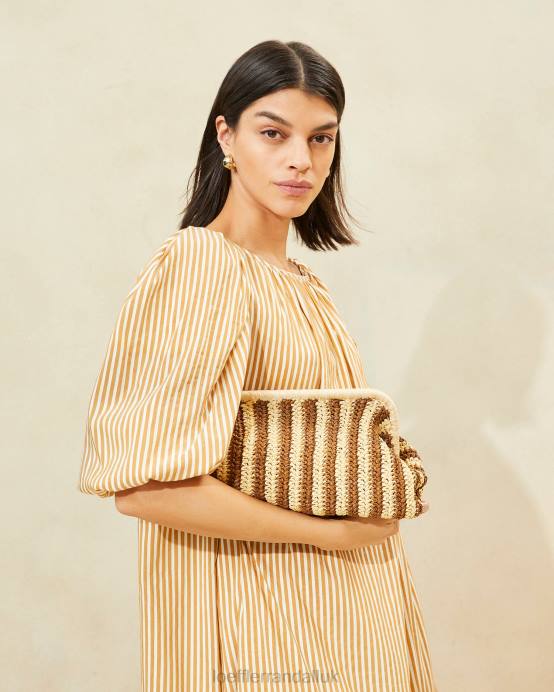 Bags X82V392 Natural/Brown Women Loeffler Randall Trudie Frame Clutch