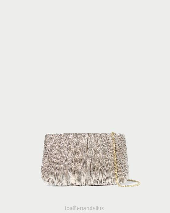 Bags X82V393 Champagne Women Loeffler Randall Brit Flat Pleated Clutch