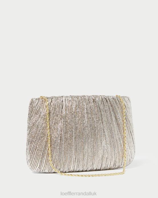 Bags X82V393 Champagne Women Loeffler Randall Brit Flat Pleated Clutch