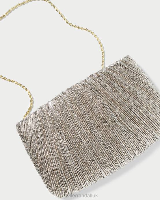 Bags X82V393 Champagne Women Loeffler Randall Brit Flat Pleated Clutch