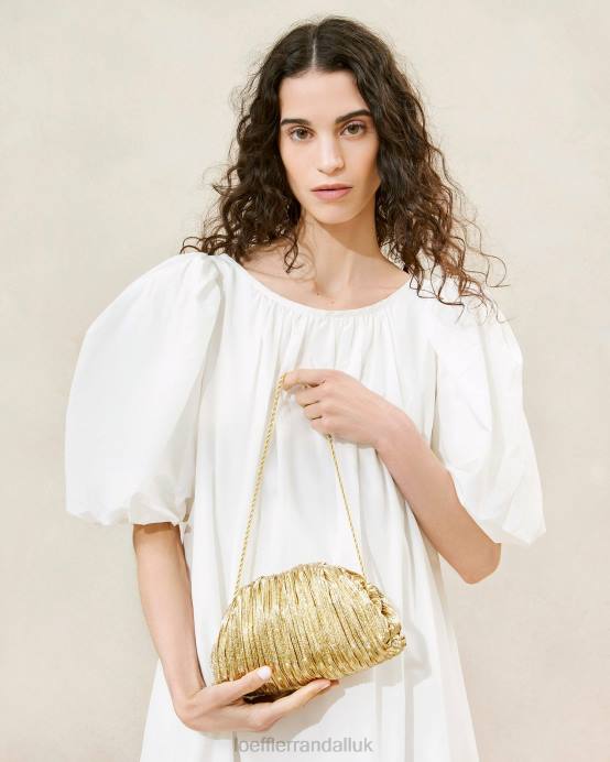 Bags X82V397 Oro Women Loeffler Randall Bailey Pleated Dome Clutch