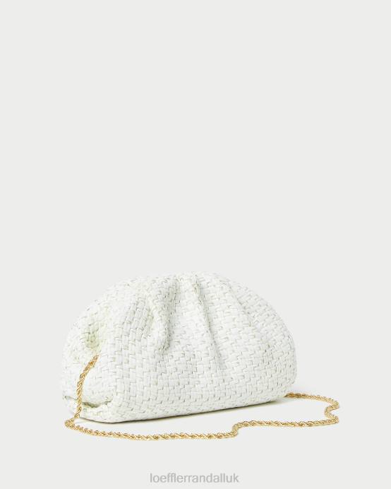 Bags X82V398 White Women Loeffler Randall Bailey Raffia Dome Clutch