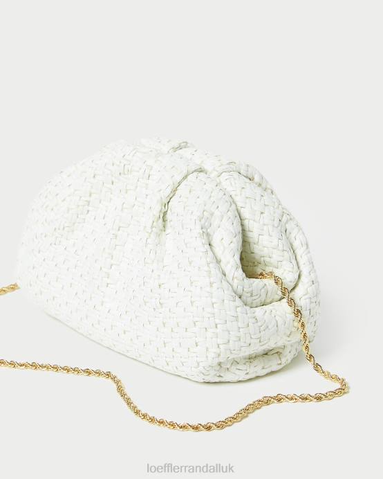 Bags X82V398 White Women Loeffler Randall Bailey Raffia Dome Clutch