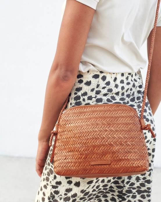 Bags X82V324 Timber Women Loeffler Randall Mallory Brown Woven Crossbody