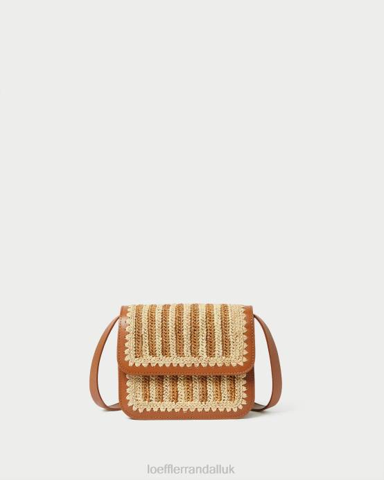 Bags X82V328 Natural/Brown/Cognac Women Loeffler Randall Kenton Crocheted Crossbody