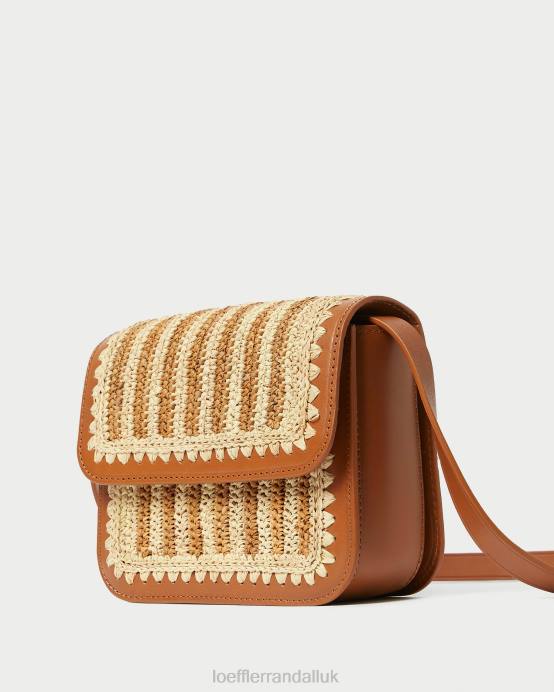 Bags X82V328 Natural/Brown/Cognac Women Loeffler Randall Kenton Crocheted Crossbody