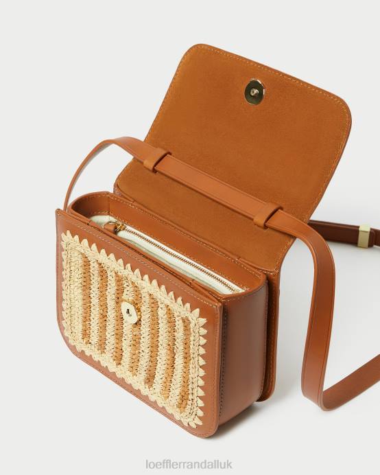 Bags X82V328 Natural/Brown/Cognac Women Loeffler Randall Kenton Crocheted Crossbody