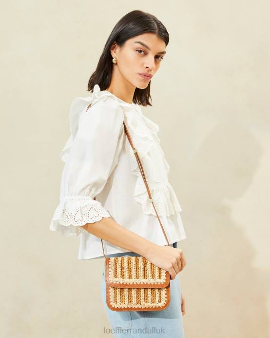 Bags X82V328 Natural/Brown/Cognac Women Loeffler Randall Kenton Crocheted Crossbody