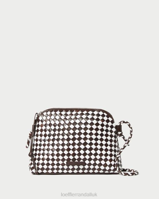 Bags X82V332 Chocolate/White Women Loeffler Randall Mallory Woven Crossbody