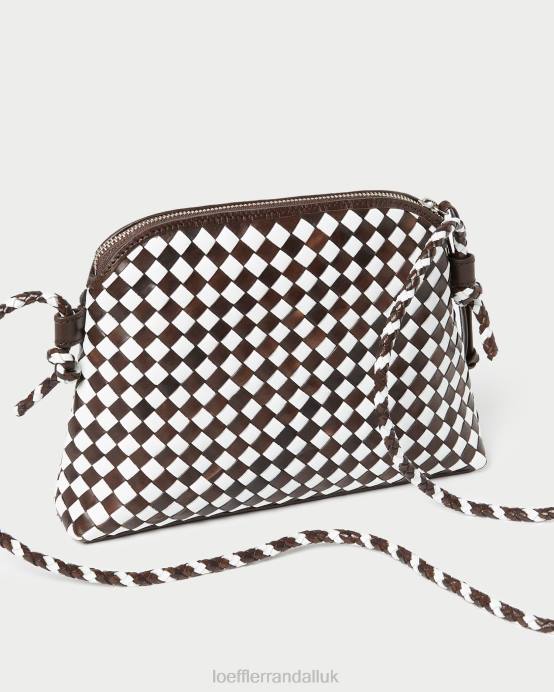 Bags X82V332 Chocolate/White Women Loeffler Randall Mallory Woven Crossbody