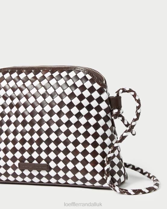 Bags X82V332 Chocolate/White Women Loeffler Randall Mallory Woven Crossbody