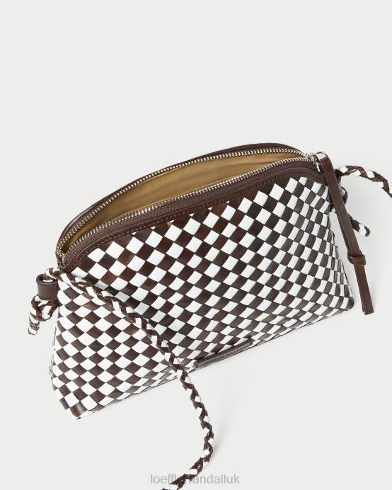 Bags X82V332 Chocolate/White Women Loeffler Randall Mallory Woven Crossbody
