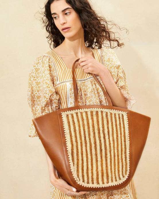 Bags X82V321 Natural/Brown/Cognac Women Loeffler Randall Katia Winged Tote