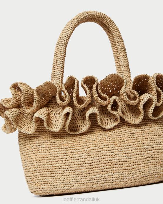 Bags X82V322 Natural Women Loeffler Randall Lori Raffia Ruffle Tote