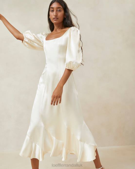 Clothes X82V169 Ivory Women Loeffler Randall Carmina Long Curve Dress